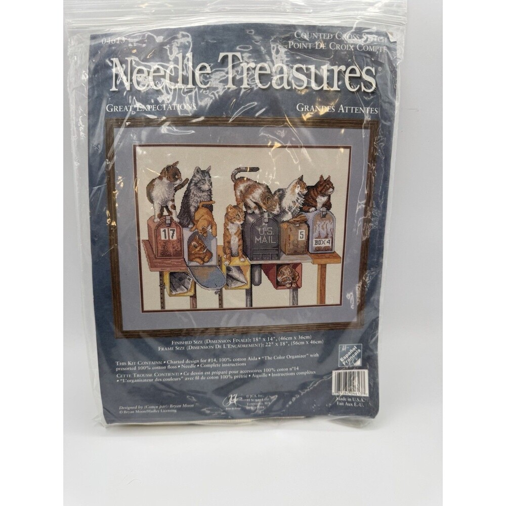 Needle Treasures Great Expectations Counted Cross Stitch Cats At Mailbox Kit